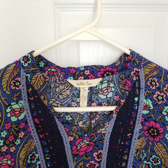 Matilda Jane Boho Floral Ruffle HiLow Dress Small - Picture 4 of 10